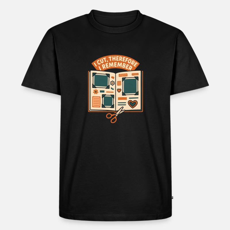 Ich schneide | Scrapbooking Basteln - Männer Premium Bio T-Shirt - Schwarz