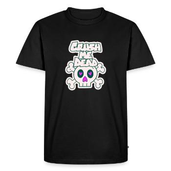 Crush me dead - Men's Premium Organic T-Shirt - black - Front - Nico (187cm)