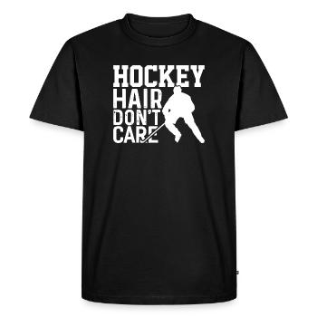 Hockey Hair s’en fiche - T-shirt Premium bio Homme - noir - Devant - Nico (187cm)