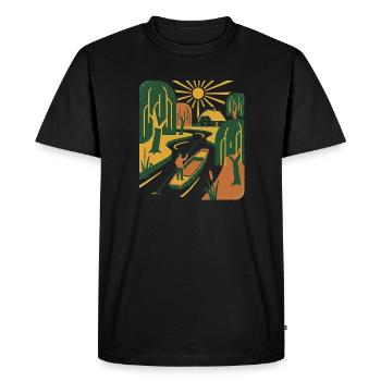 Retro Vintage Nature - Men's Premium Organic T-Shirt - black - Front - Nico (187cm)