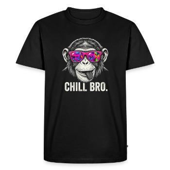Singe Vibrant avec des lunettes de soleil néon - T-shirt Premium bio Homme - noir - Devant - Nico (187cm)