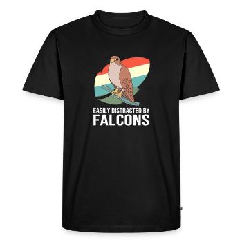 Fauconnerie Fauconnerie Faucon - T-shirt Premium bio Homme - noir - Devant - Nico (187cm)