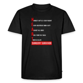 I Survived Open Heart Surgery - Men's Premium Organic T-Shirt - black - Front - Nico (187cm)