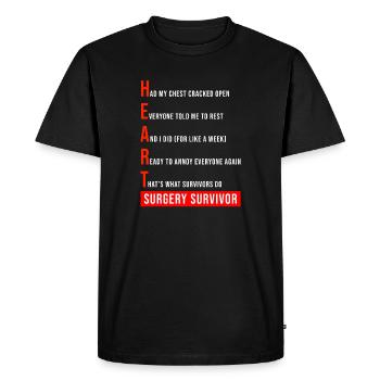 I Survived Open Heart Surgery - Men's Premium Organic T-Shirt - black - Front - Nico (187cm)