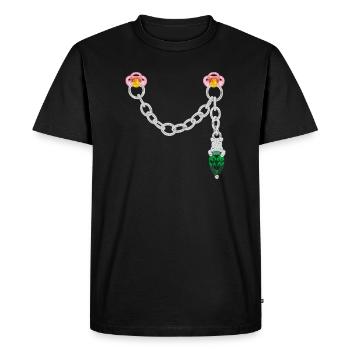 Silver connector - Men's Premium Organic T-Shirt - black - Front - Nico (187cm)