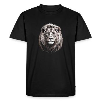 Lion - Men's Premium Organic T-Shirt - black - Front - Nico (187cm)