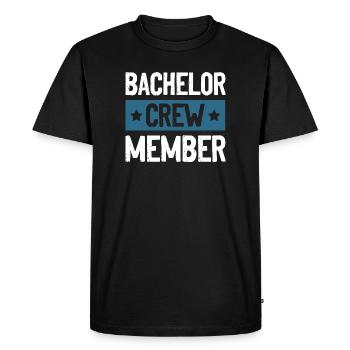Bachelor Crew - Men's Premium Organic T-Shirt - black - Front - Nico (187cm)