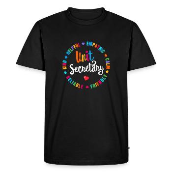 Unit Secretary Circle Hearts Graphic - Men's Premium Organic T-Shirt - black - Front - Nico (187cm)