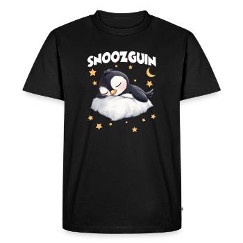 Snoozguin Penguin Pyjama Matinal Fatigué - T-shirt Premium bio Homme - noir - Devant - Nico (187cm)