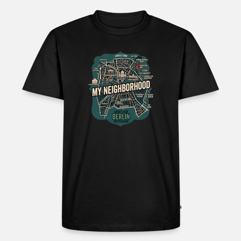 Berlin Meine Nachbarschaft - Männer Premium Bio T-Shirt - Schwarz