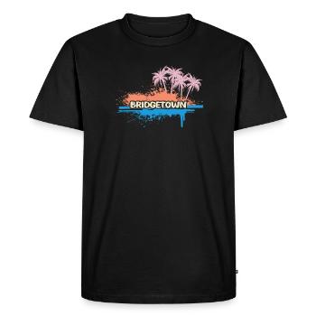 Palm trees Bridgetown - Men's Premium Organic T-Shirt - black - Front - Nico (187cm)