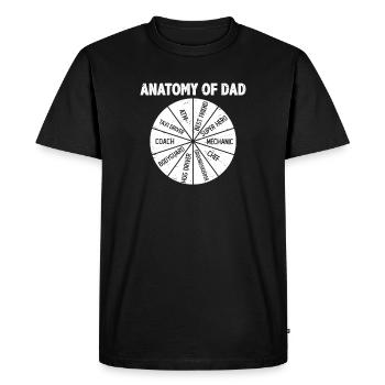 L’anatomie de papa – La Roue des loisirs - T-shirt Premium bio Homme - noir - Devant - Nico (187cm)