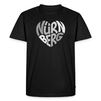 Nuremberg Heart Graffiti Typo - Men's Premium Organic T-Shirt - black - Front - Nico (187cm)