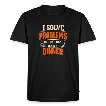 Solving Problems | Sewer Cleaner Humor - Men's Premium Organic T-Shirt - black - Front - Nico (187cm)