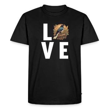 Magpies Magpie - Men's Premium Organic T-Shirt - black - Front - Nico (187cm)
