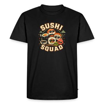 Sushi Troupe Funny Japanese Food Sashimi Li - Men's Premium Organic T-Shirt - black - Front - Nico (187cm)