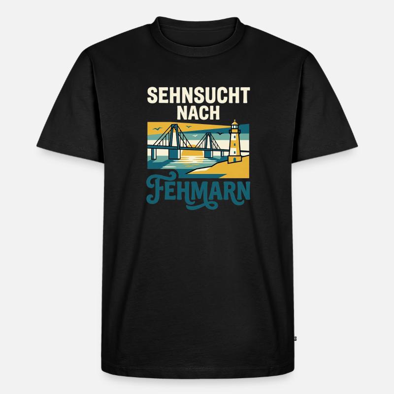Fehmarn Sehnsucht - Männer Premium Bio T-Shirt - Schwarz