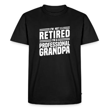 Pas grand-père professionnel à la retraite - T-shirt Premium bio Homme - noir - Devant - Nico (187cm)