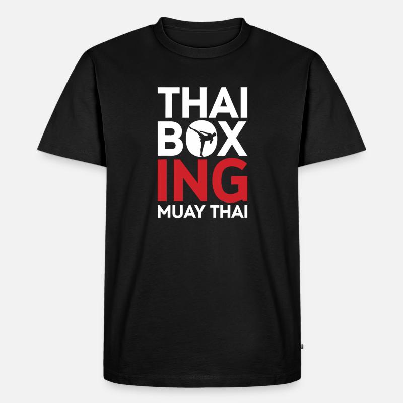 Thai-Boxen-Muay-Thai-Emblem - Männer Premium Bio T-Shirt - Schwarz