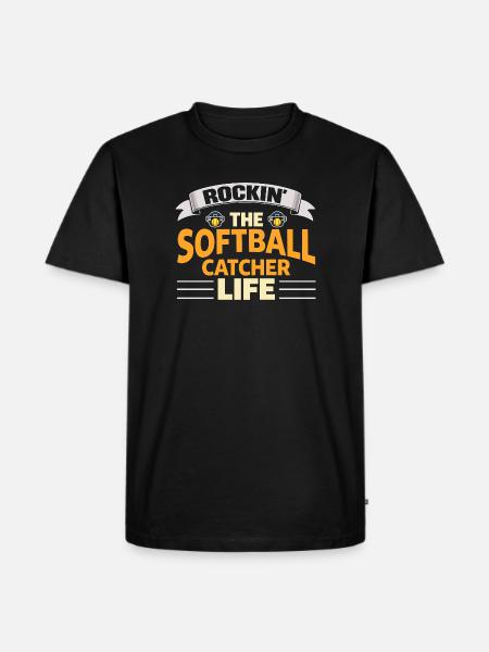 Rockin The Softball Catcher Life Player - Men's Premium Organic T-Shirt - black