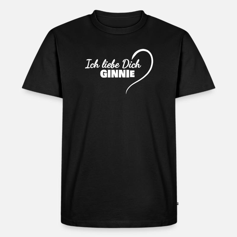 Ginnie als Herz - Männer Premium Bio T-Shirt - Schwarz