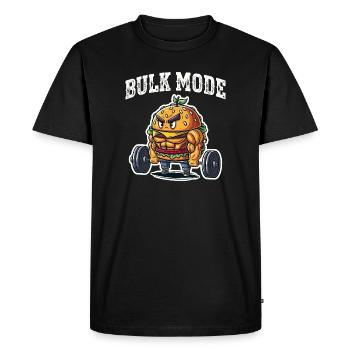 Bulk Fashion Burger Power Hero - Men's Premium Organic T-Shirt - black - Front - Nico (187cm)