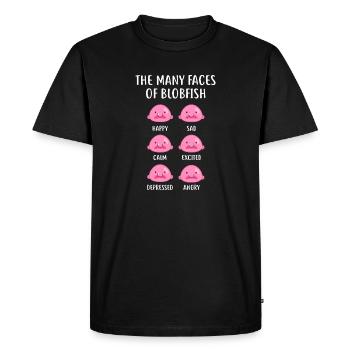 Art de t-shirt Blobfish Émotion Grid - T-shirt Premium bio Homme - noir - Devant - Nico (187cm)