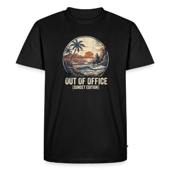 Absent du bureau - T-shirt Premium bio Homme - noir - Devant - Nico (187cm)