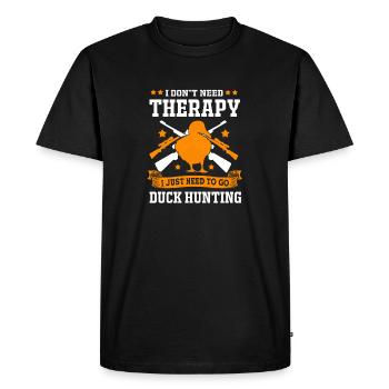 Chasse aux canards Chasse aux canards Chasseur - T-shirt Premium bio Homme - noir - Devant - Nico (187cm)