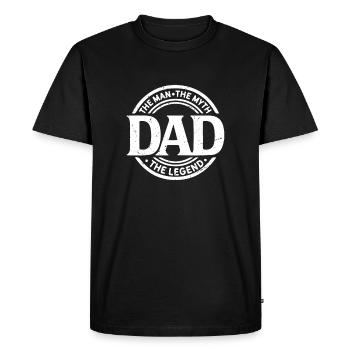 L’homme Le Mythe La Légende Papa - T-shirt Premium bio Homme - noir - Devant - Nico (187cm)