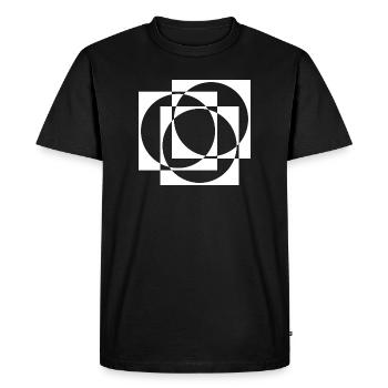 Superposent des cercles et carrés géométriques - T-shirt Premium bio Homme - noir - Devant - Nico (187cm)