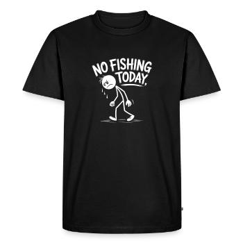Pas de pêche aujourd’hui – silhouette style croquis - T-shirt Premium bio Homme - noir - Devant - Nico (187cm)