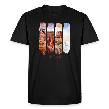 Utah Travel – Red Rocks & Desert Arches - Men's Premium Organic T-Shirt - black - Front - Nico (187cm)