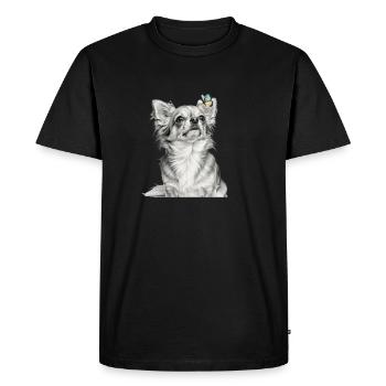 Chihuahua with Butterfly Dog Motif - Men's Premium Organic T-Shirt - black - Front - Nico (187cm)