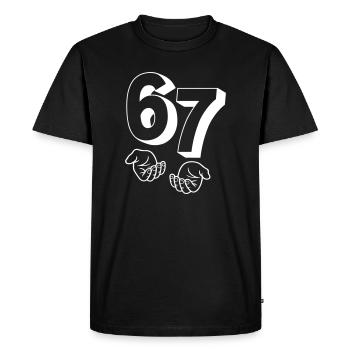 76 mains « six sept » - T-shirt Premium bio Homme - noir - Devant - Nico (187cm)
