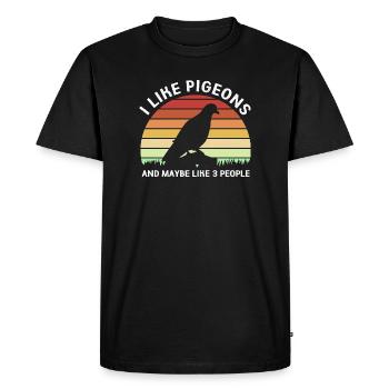 Pigeon pigeon - T-shirt Premium bio Homme - noir - Devant - Nico (187cm)