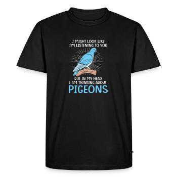 Pigeon pigeon - T-shirt Premium bio Homme - noir - Devant - Nico (187cm)