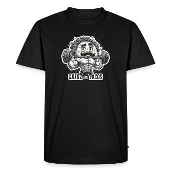 Gains et Tacos Avocat - T-shirt Premium bio Homme - noir - Devant - Nico (187cm)