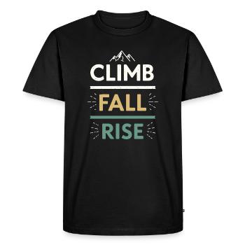 Grimpe Tombe Relève Montagne - T-shirt Premium bio Homme - noir - Devant - Nico (187cm)