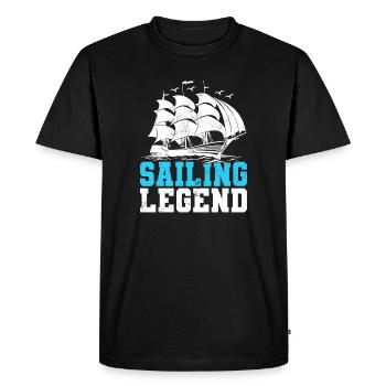 Sailing Legend Sailor Sail Captain - Men's Premium Organic T-Shirt - black - Front - Nico (187cm)