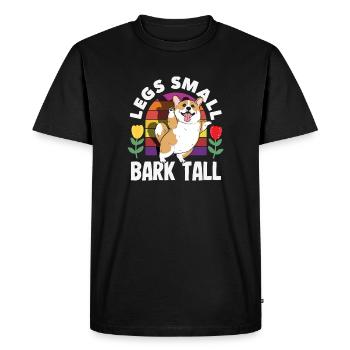 Short Legs, Tall Setting, Corgi - Men's Premium Organic T-Shirt - black - Front - Nico (187cm)