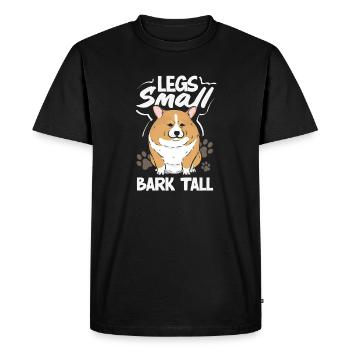 Short Legs, Tall Setting, Corgi - Men's Premium Organic T-Shirt - black - Front - Nico (187cm)