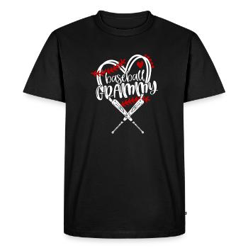 Baseball Grandma Heart Bat Graphic - Men's Premium Organic T-Shirt - black - Front - Nico (187cm)