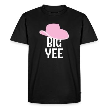 Chapeau de cow-boy rose Big Yee - T-shirt Premium bio Homme - noir - Devant - Nico (187cm)