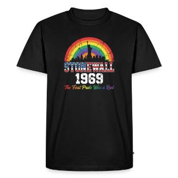 Mois de la fierté LGBT - Stonewall 1969 - T-shirt Premium bio Homme - noir - Devant - Nico (187cm)