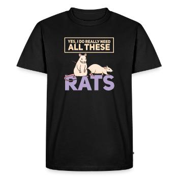 Rat, rat de maison, propriétaire de rats, amoureux des rats - T-shirt Premium bio Homme - noir - Devant - Nico (187cm)