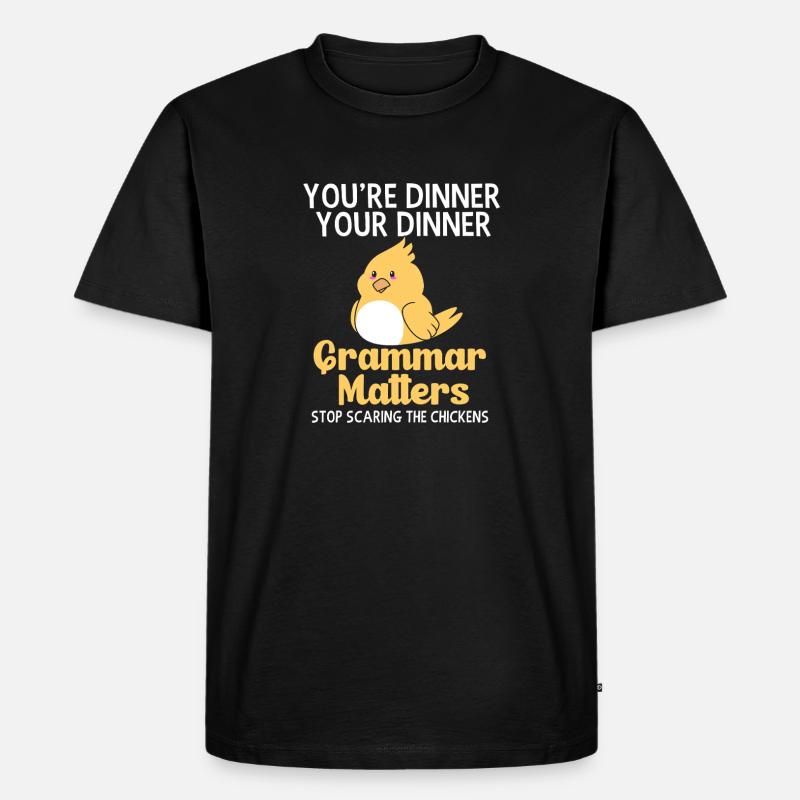 Grammatik - Männer Premium Bio T-Shirt - Schwarz