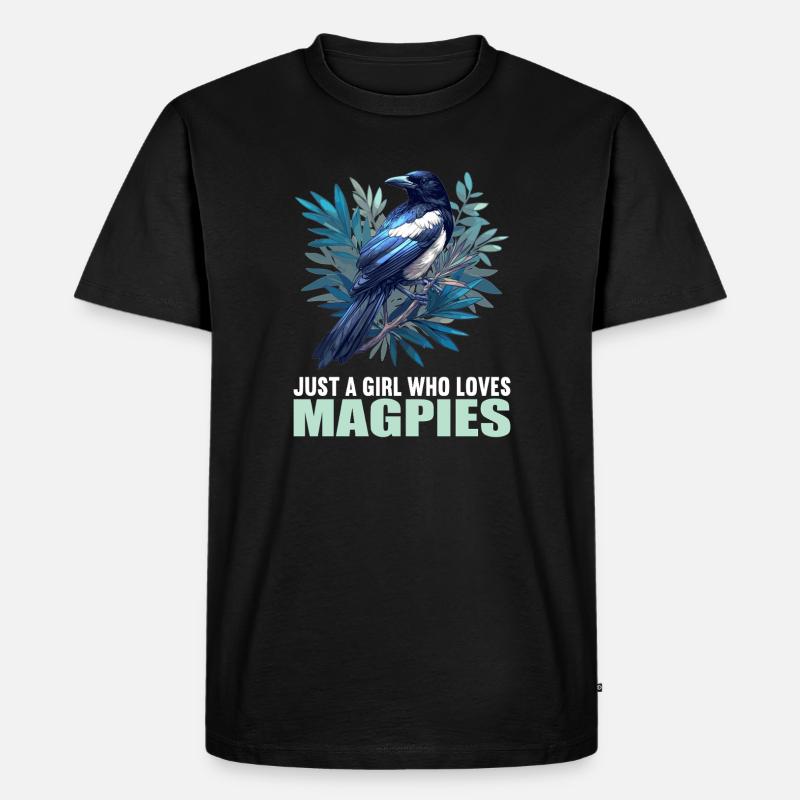 Elstern Elster - Männer Premium Bio T-Shirt - Schwarz