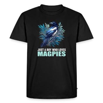 Pies Magpie - T-shirt Premium bio Homme - noir - Devant - Nico (187cm)
