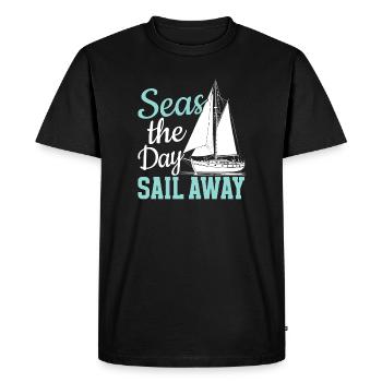 Mers Le jour Navigation Voile Capitaine de Voile - T-shirt Premium bio Homme - noir - Devant - Nico (187cm)